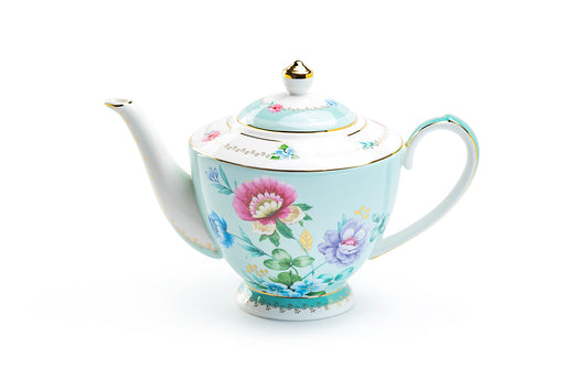 Mint Flower Garden Fine Porcelain Teapot