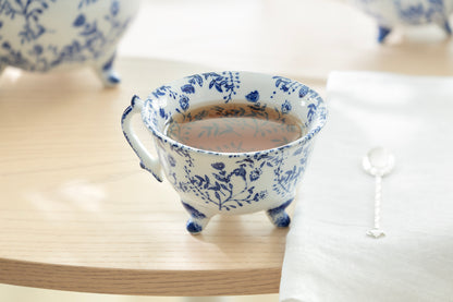 Blue Botanical Three-Foot Fine Porcelain Cup
