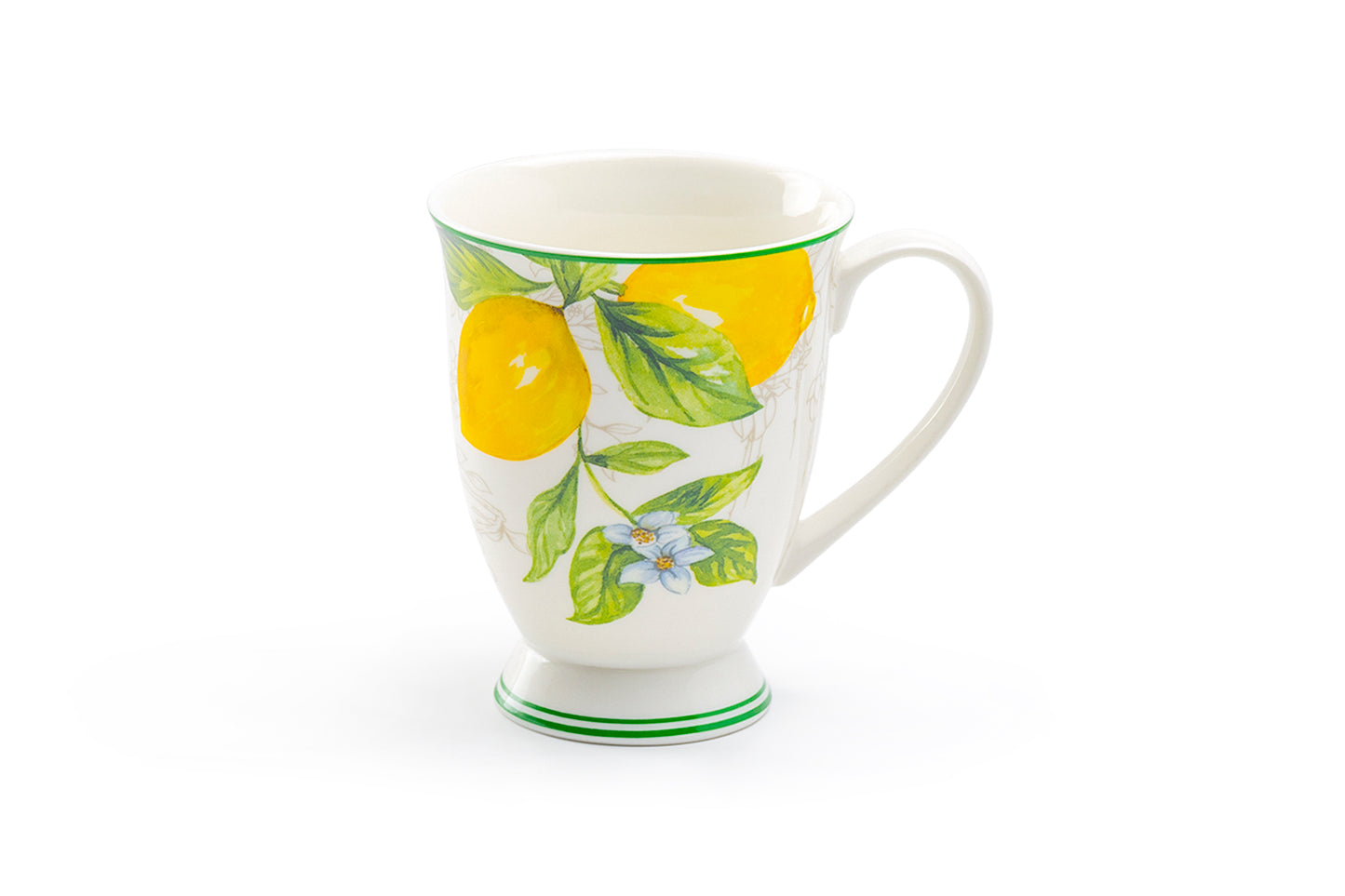 Lemon Garden Fine Porcelain Footed Mug