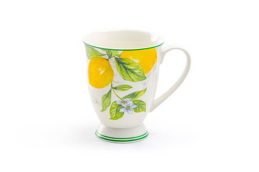 Lemon Garden Fine Porcelain Footed Mug