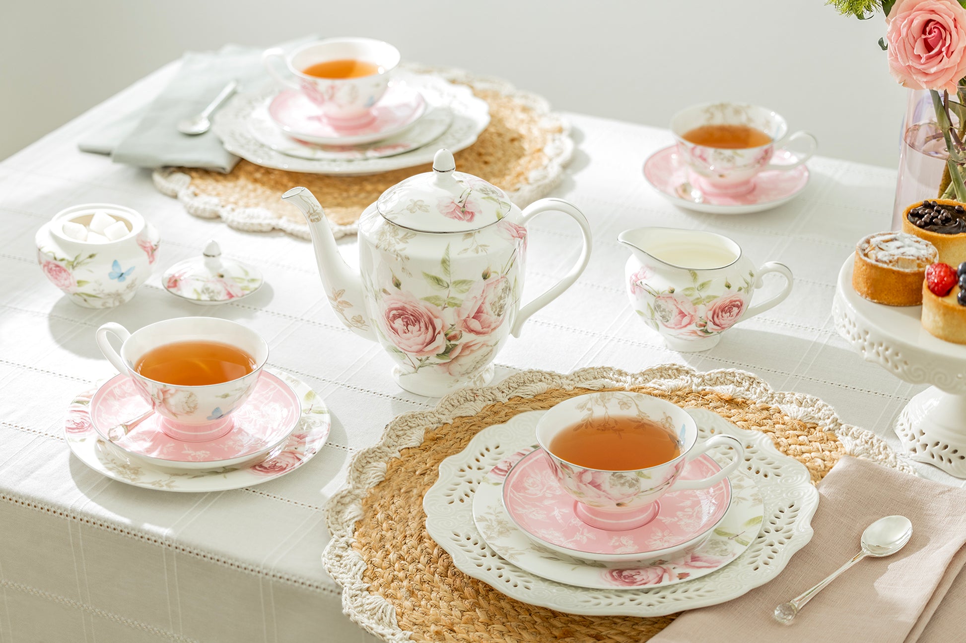 Beau Rose Bone China Tea Set – Grace Teaware