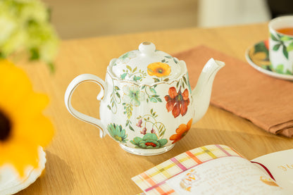 Fall Bloom Fine Porcelain Teapot