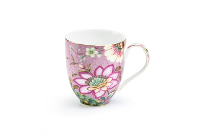 Peacock Lotus Garden Pink Fine Porcelain Mug