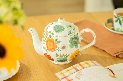 Fall Bloom Fine Porcelain Teapot