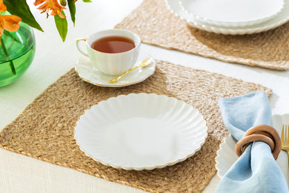 White Gold Shell Fine Porcelain Dessert Plate