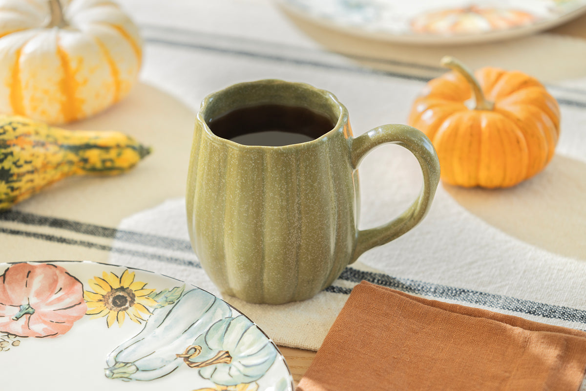 Sage Green Pumpkin Vine Mug