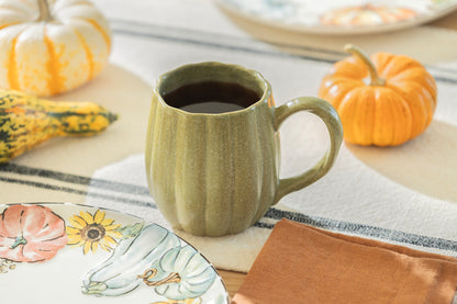 Sage Green Pumpkin Vine Mug