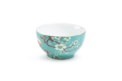 Peacock Lotus Garden Green Fine Porcelain Bowl