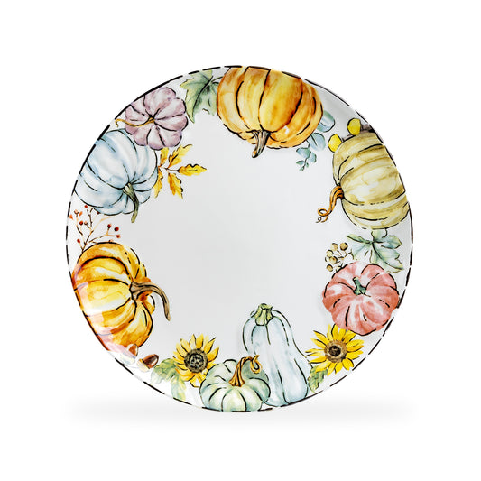 Fall Pumpkins with Sunflowers Dinner Plate