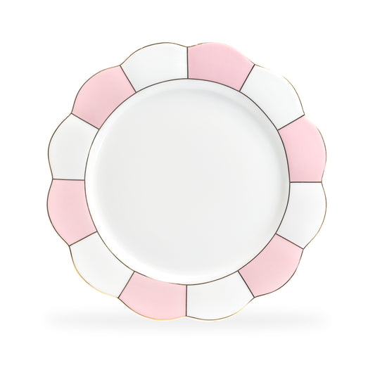 Pink Gold Scallop Fine Porcelain Dinner Plate