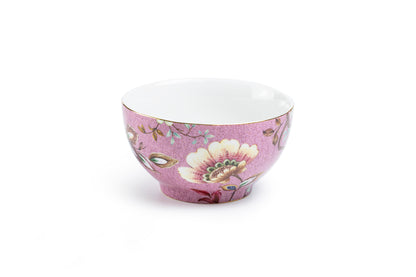 Peacock Lotus Garden Pink Fine Porcelain Bowl