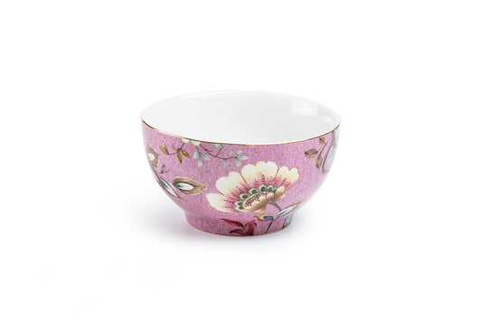 Peacock Lotus Garden Pink Fine Porcelain Bowl