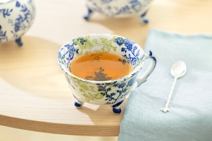 Blue Botanical Garden Three-Foot Fine Porcelain Cup