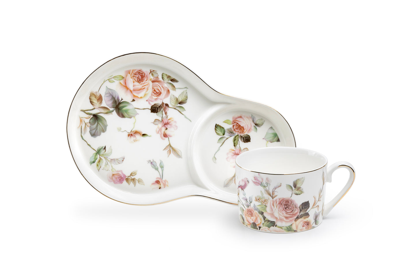 Magnolia Garden Fine Porcelain Tea Snack Set
