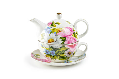 Grace's Rose Fine Porcelain Tea For One Set with Pink Gift Box