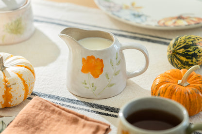 Pressed Fall Leaves Sugar & Creamer Set