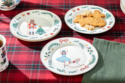 Assorted Nutcracker Wonderland Salad/Dessert Plate Set of 4