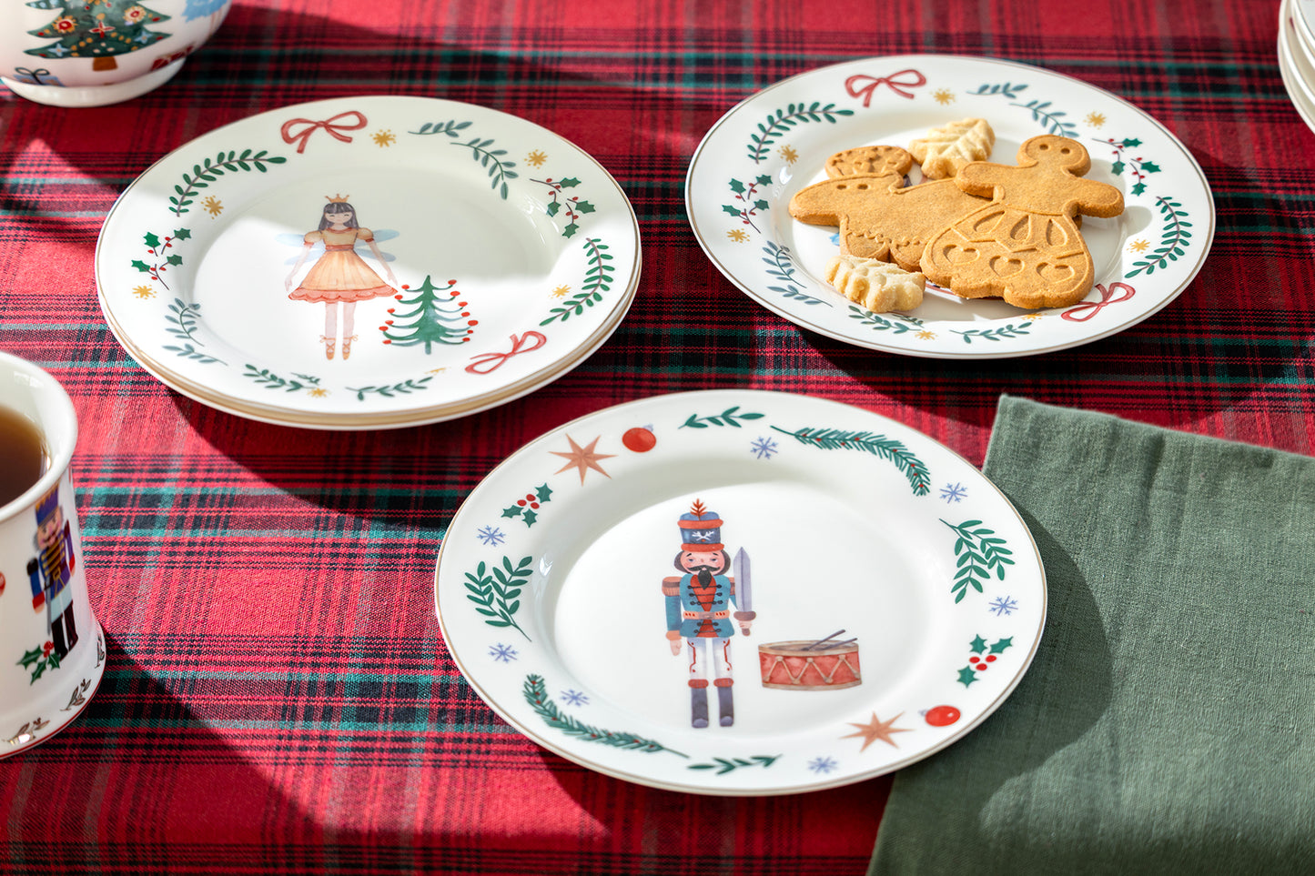 Assorted Nutcracker Wonderland Salad/Dessert Plate Set of 4