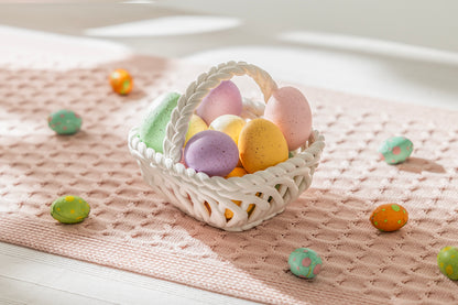 Hand Woven Easter Small Basket - White