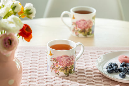 Hydrangea with Hummingbird Bone China Mug