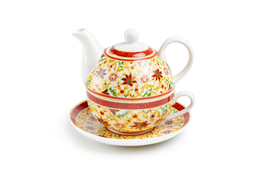 Floral Spice Fine Porcelain Tea For One Set