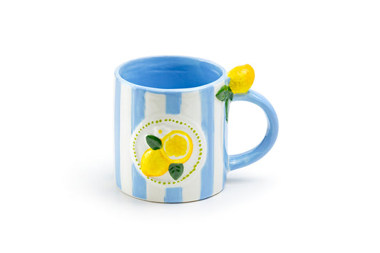 Lemon Blue Stripe Mug