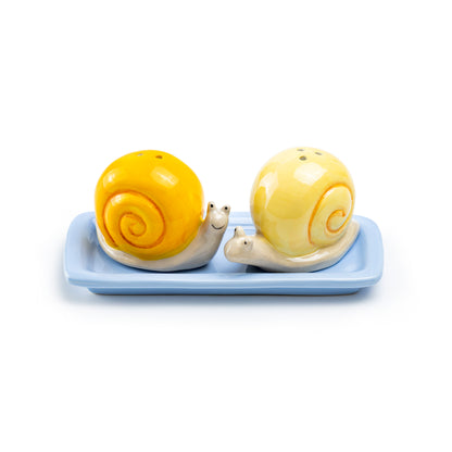 Happy Snails Ceramic Salt and Pepper Shaker Set