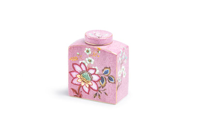 Peacock Lotus Garden Pink Fine Porcelain Jar