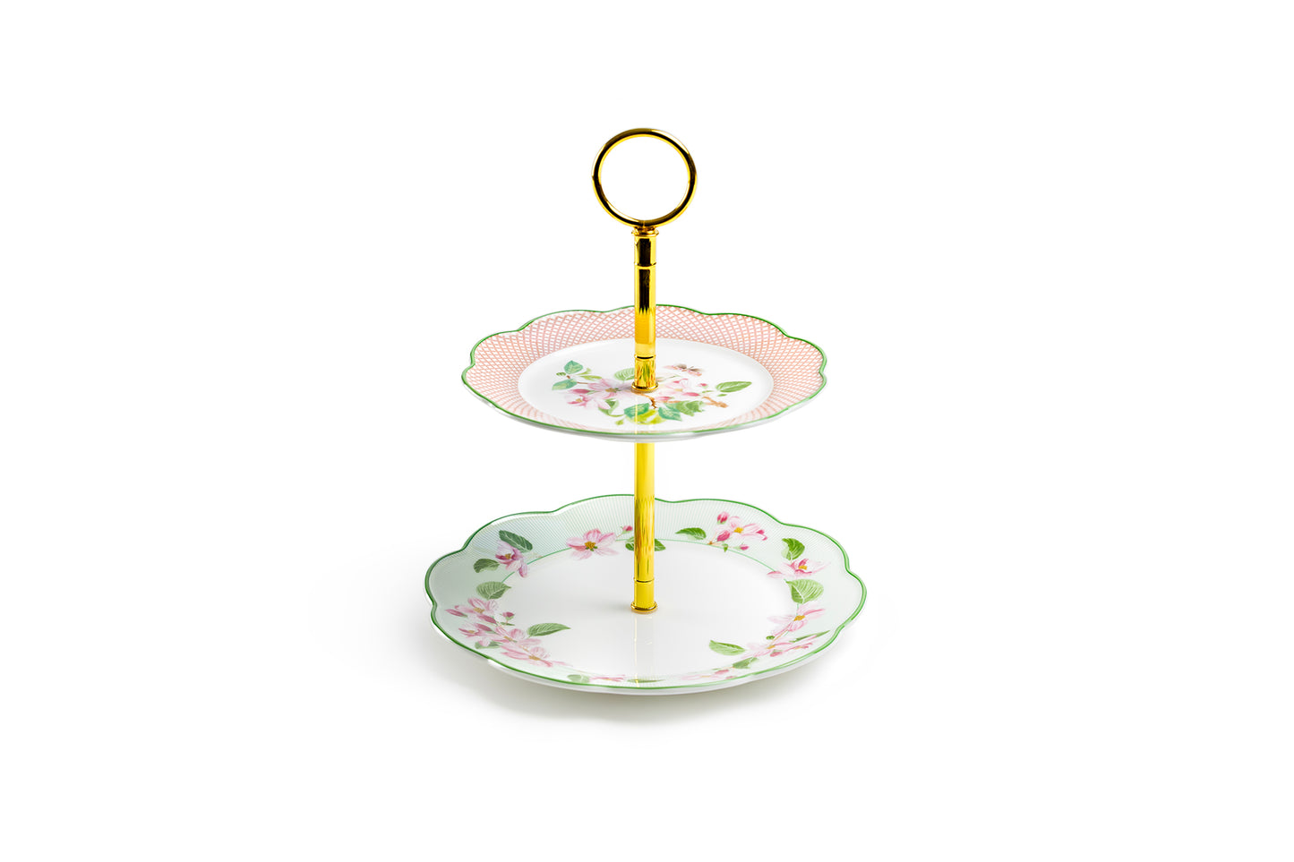 Apple Blossom Bone China 2-Tier Server with Gift Box