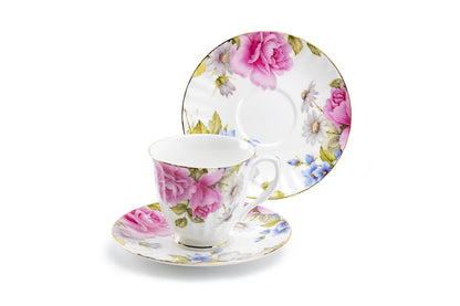 Grace's Rose Bone China Tea Cup and Saucer