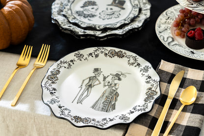 Halloween Victorian Skeletons Dinner Plate