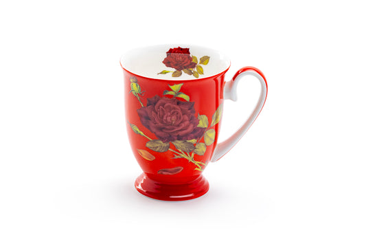 Stem Rose Red Bone China Mug