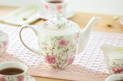 Pink Camellia Fine Porcelain Teapot