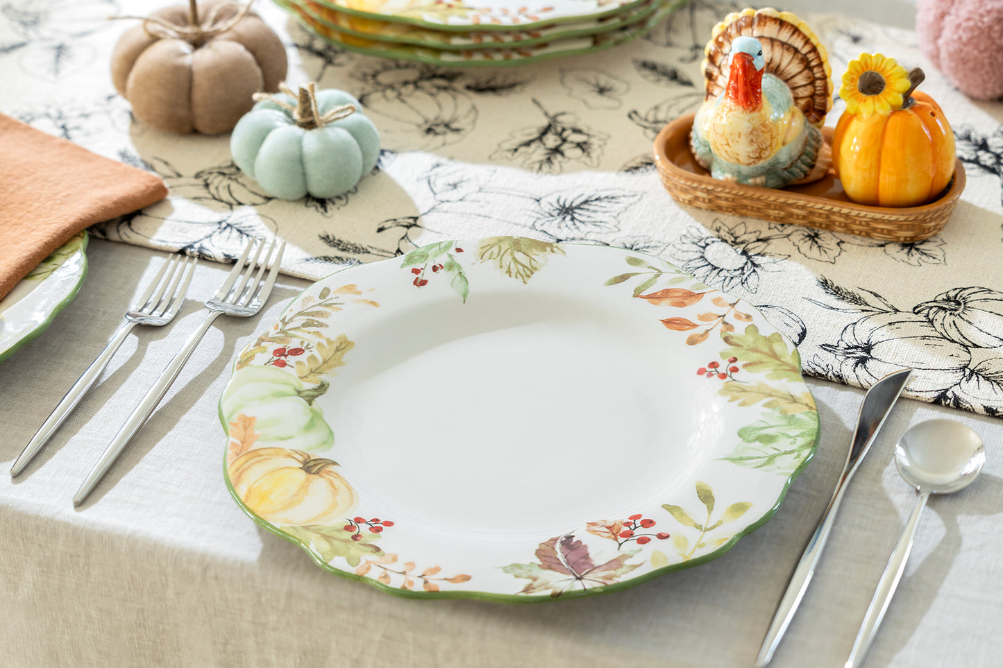 Turkey Autumn Harvest Dinner Plate