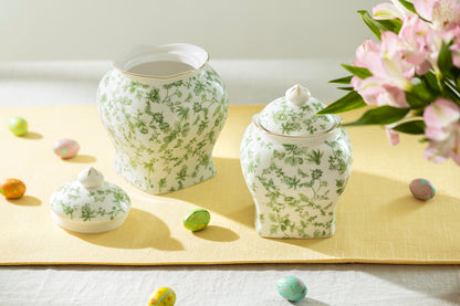 Greeny Garden Fine Porcelain 6.5" Tall Medium Size Canister