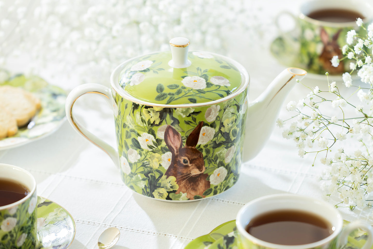 Bunny in Bloom Fine Porcelain Teapot