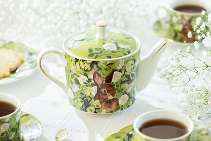 Bunny in Bloom Fine Porcelain Teapot