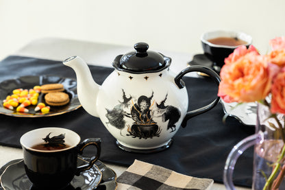 Halloween Witches Brew Teapot with Flying Witch on the back
