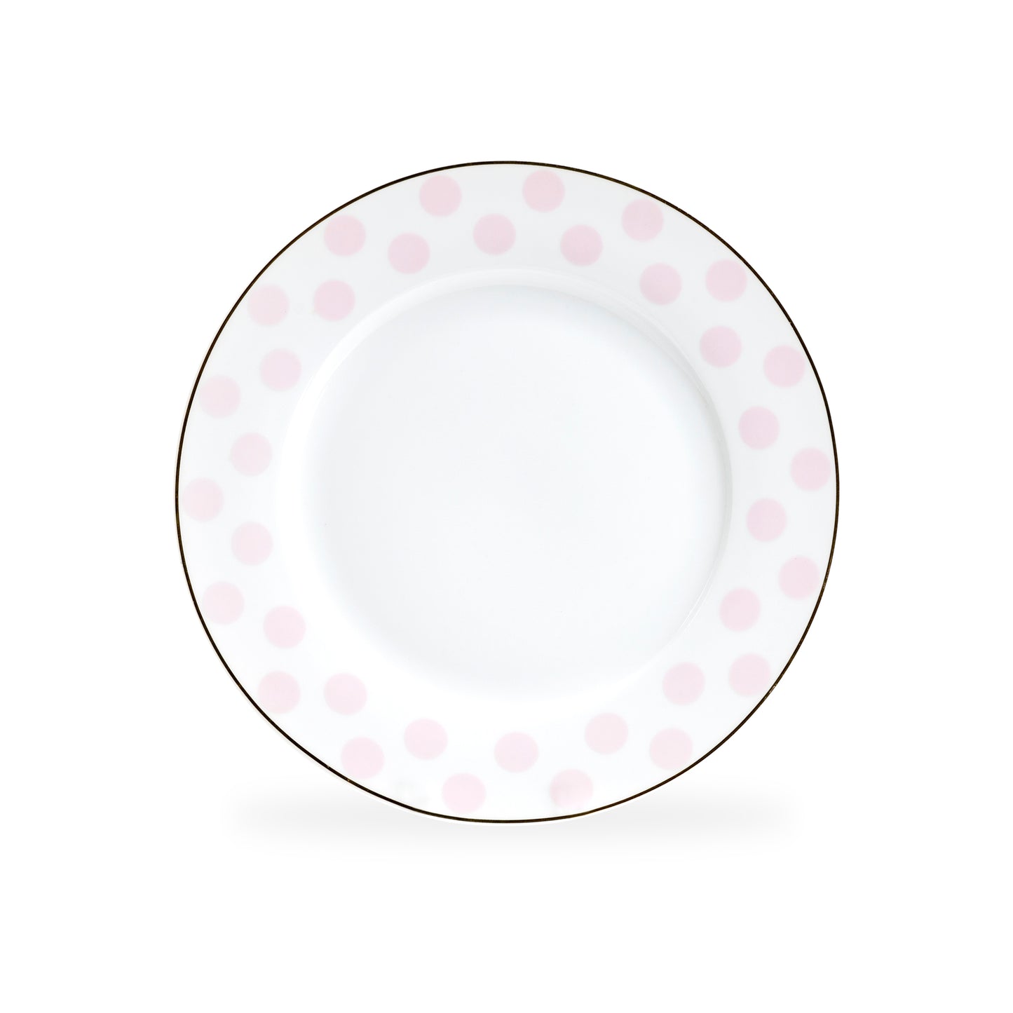 Pink Polka Dots Fine Porcelain Dessert Plate