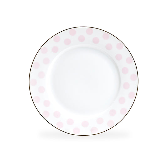 Pink Polka Dots Fine Porcelain Dessert Plate