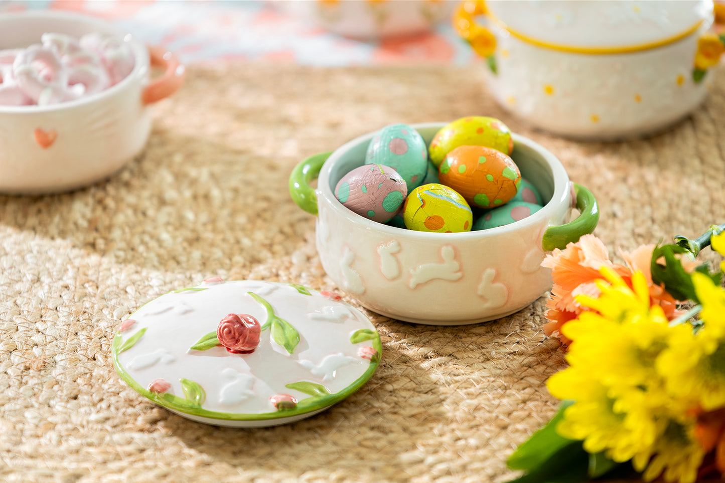 Garden Tulip Bunny Mini Candy Jar