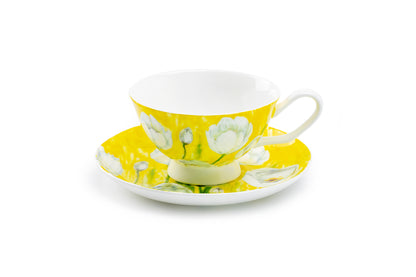 Tulip Yellow Bone China Cup and Saucer
