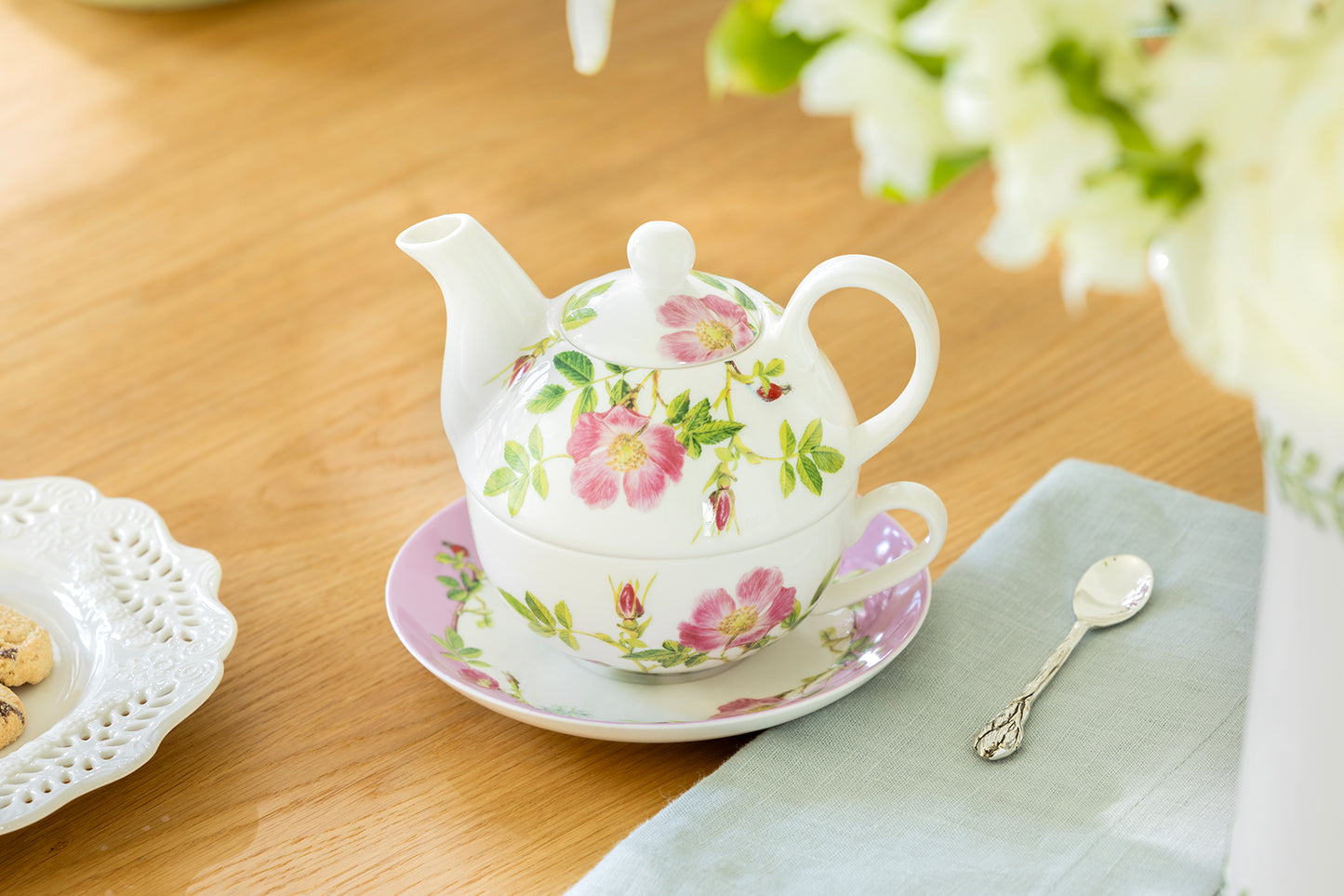 Pink Iceberg Fine Porcelain Tea For One Set