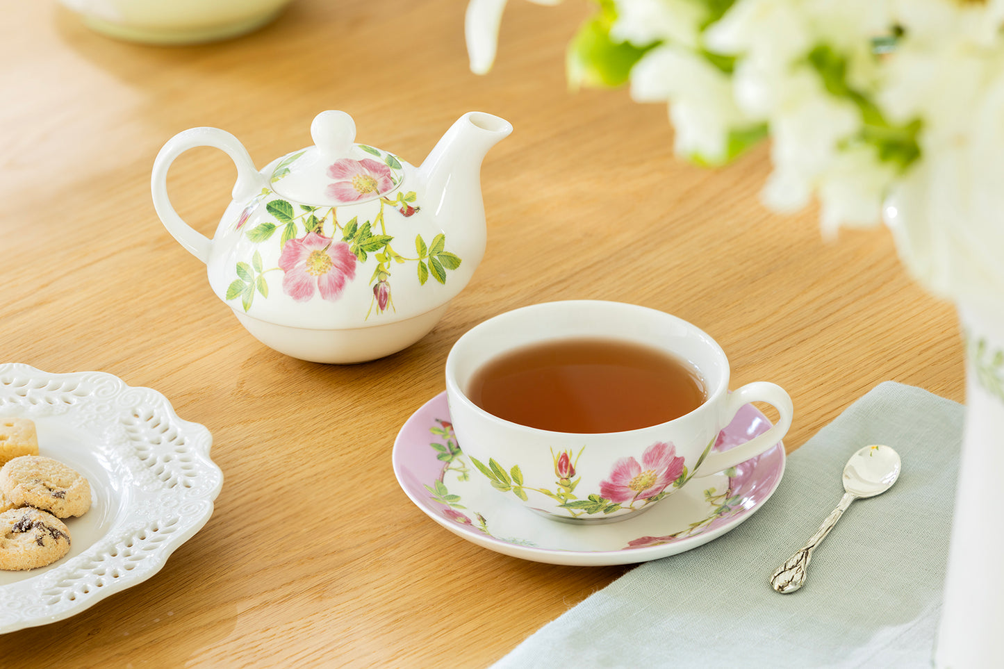 Pink Iceberg Fine Porcelain Tea For One Set