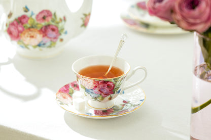 Sandra's Rose with Butterflies Bone China Tea Cup and Saucer