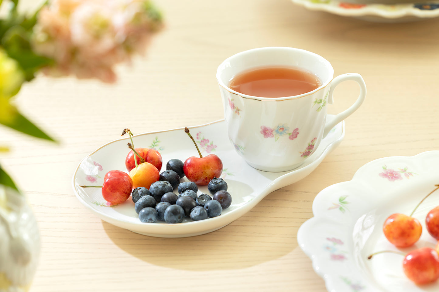 Petite Wildflowers Fine Porcelain Tea Snack Set