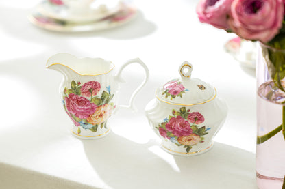 Sandra's Rose with Butterflies Bone China Tea Set