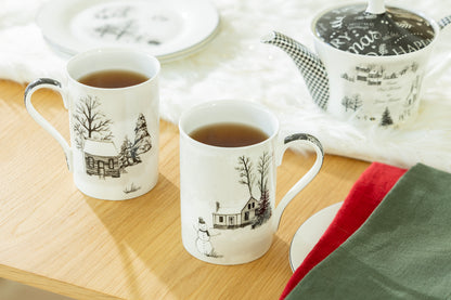 Winter Wonderland Snowman Village Bone China Mug