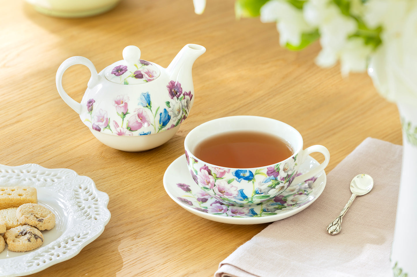 Bellflower Bliss Fine Porcelain Tea For One Set