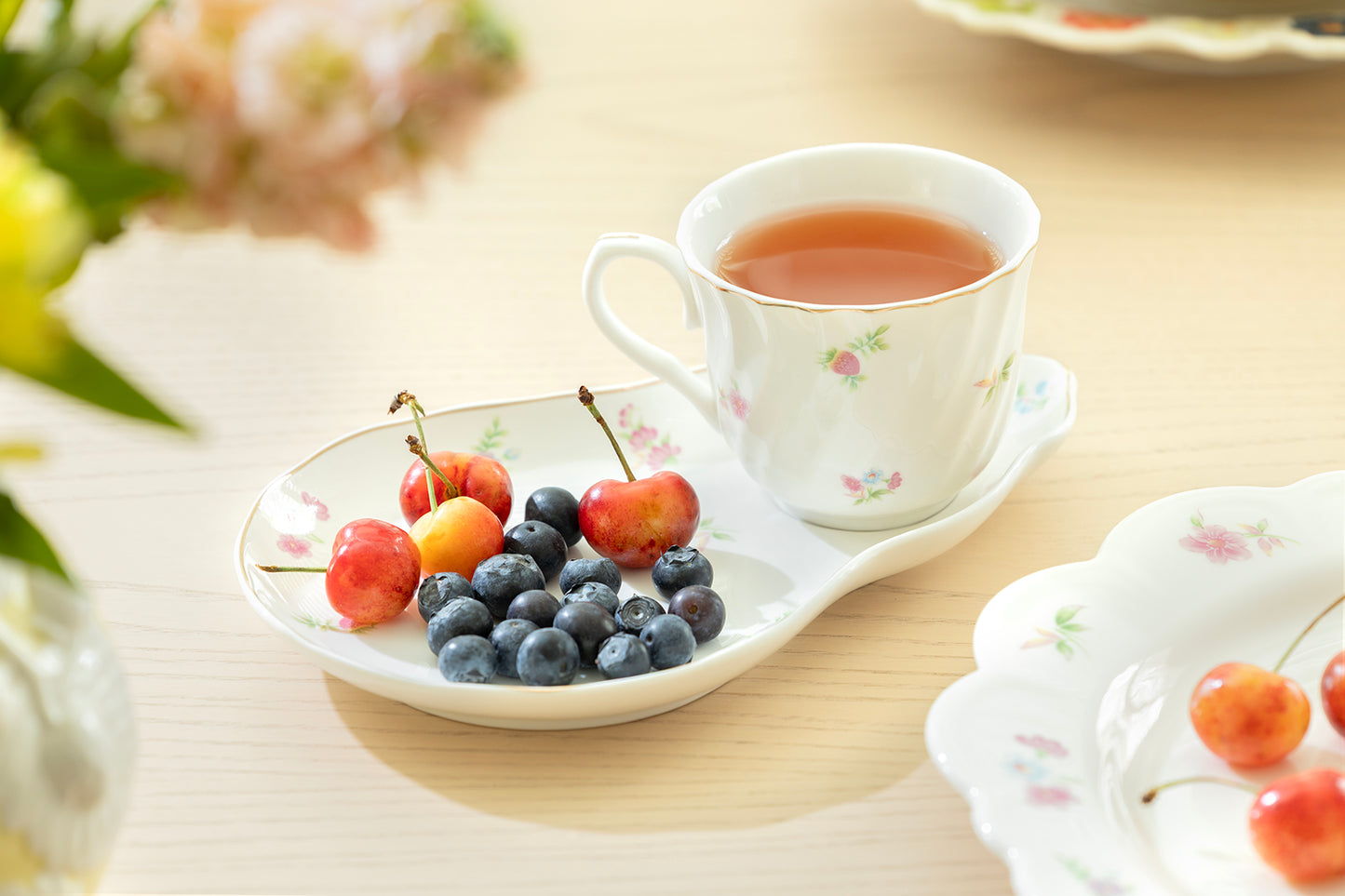 Petite Wildflowers Fine Porcelain Tea Snack Set